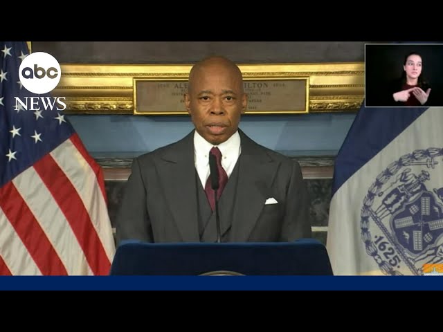 NYC Mayor Eric Adams speaks after prosecutors drop charges against him