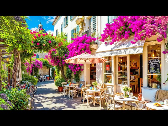 Outdoor Coffee Shop Ambience & Sweet Bossa Nova Jazz ~ Spring Morning Jazz Music for Work, Study