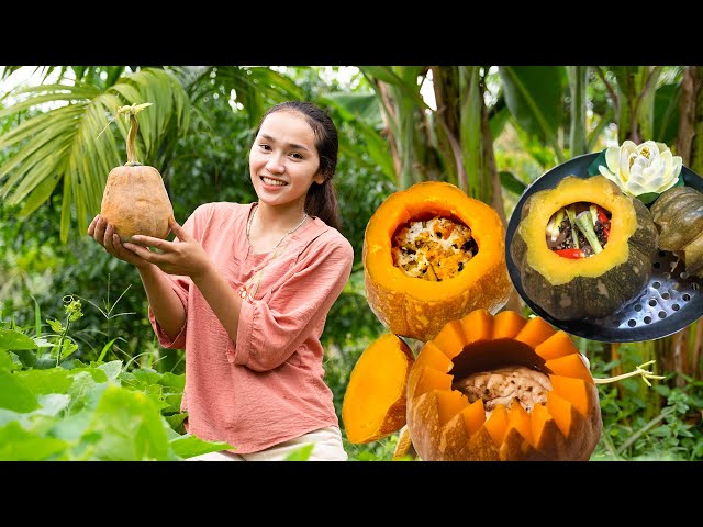 Pumpkin Harvest Delight: Easy Steamed Pumpkin Stuffed with Pork - Delicious & Appealing