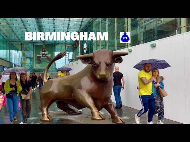 Birmingham England Rain Walk 🇬🇧 BIRMINGHAM CITY CENTRE to St Chad's Cathedral  | Walking Tour 4K HDR