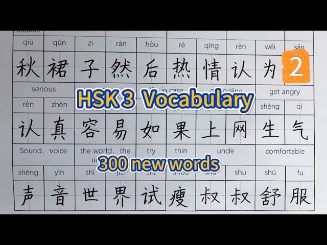 HSK3 vocabulary （part 2）/handwriting/learn to read and write Chinese characters