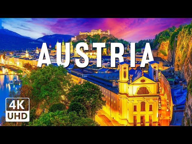 Austria 4K UHD - Relaxing Music with Snowy Alps, Charming Villages, and Serene Lakes