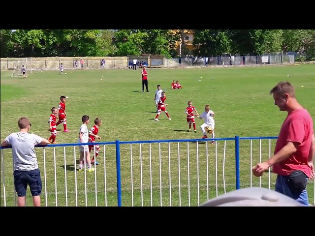 U6 kid playing football - Serbia - April 2018