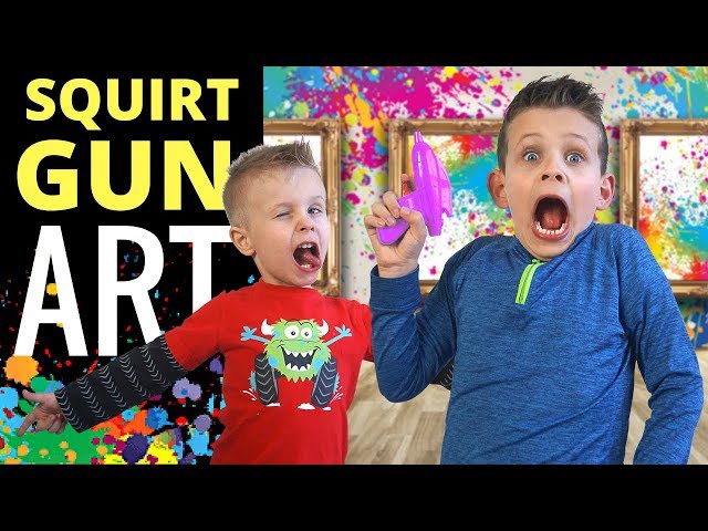 Goblies Play Paint: Squirt Gun Painting