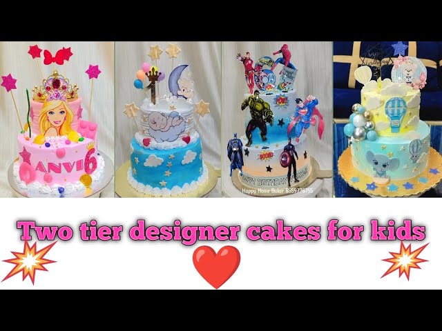 Two tier designer cakes for kids ❤☺ Happy Home Baker 8859776755           The Good Cheff Happy