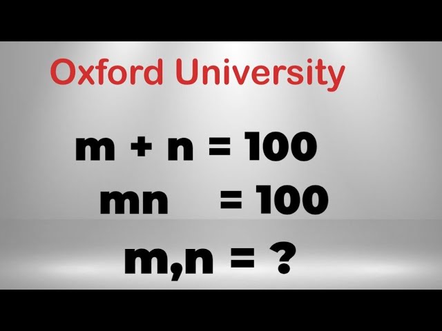 A Very Tricky Oxford University Admission Algebra Exam | Entrance Aptitude Test |