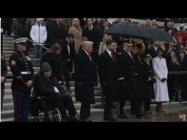 Donald Trump places a wreath at Tomb of Unknown Soldier at Arlington National Cemetery in Virginia