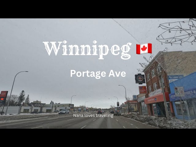 Driving tour | Portage Ave | winter in Winnipeg #winnipeg #4k #snow