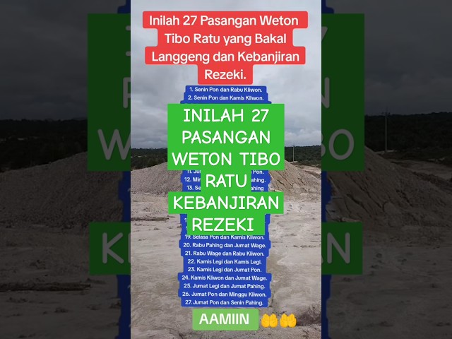 27 WETON JODOH TIBO RATU#primbonjawa #weton #fyp