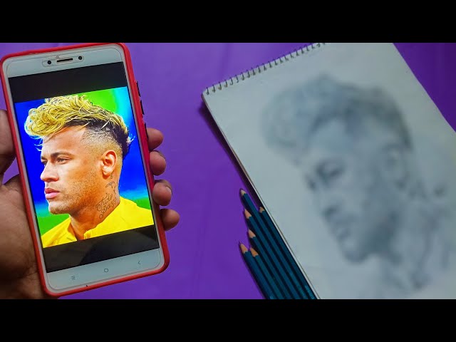 How to draw Neymar JR 💝 | Realistic pencil drawing | Football player | Step by step | Sharose World