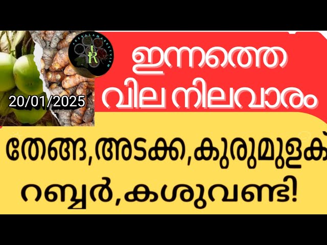 റബർ വില | കമ്പോള വില നിലവാരം | കുരുമുളക് വില | ഏലക്ക | Coconut oil price