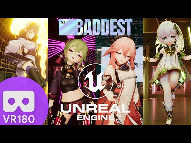 [MMD] [VR180]: Genshin Impact (Raiden / Shinobu / Yae Miko / Nahida  ) \ K/DA "THE BADDEST"