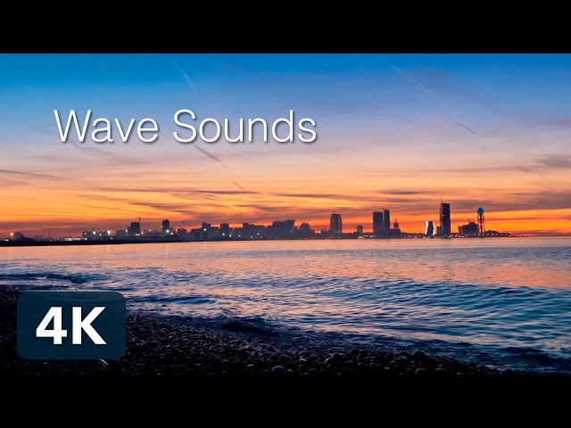 Relaxing Wave Sounds at Sunset for Sleeping | 1 Hour, No Loops