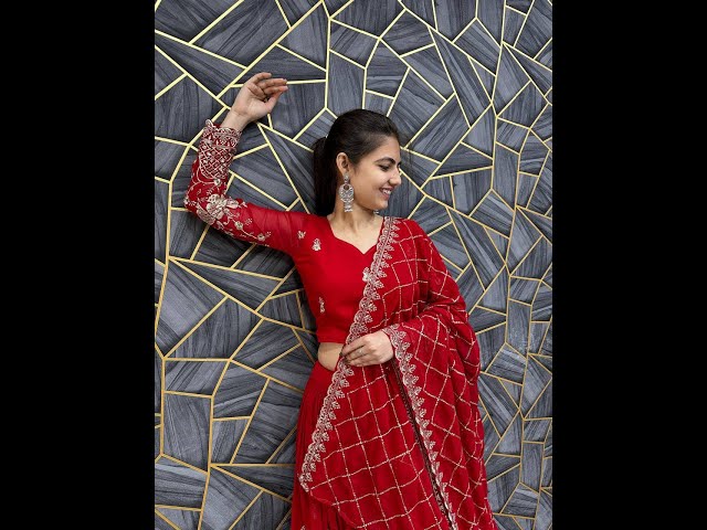 Stunning Red Lehenga Choli Set! 😍 Bridal Beauty with Sequins & Embroidery! #EthnicFashion #lehenga