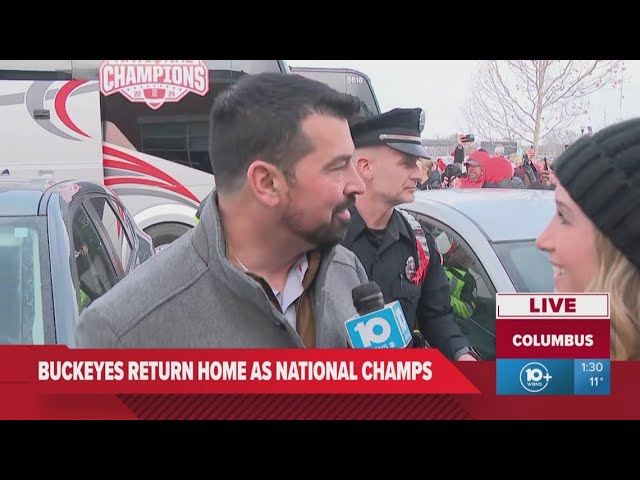 Buckeyes arrive in Columbus after winning national championship in Atlanta