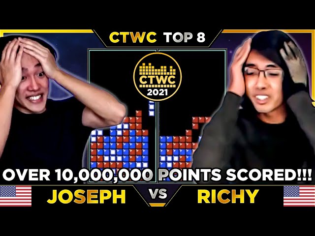 10M POINTS!!? - 2021 CTWC Tetris Top 8 - Joseph vs. Richy - Classic Tetris World Championship