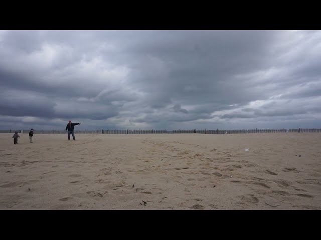 Timelapse beach storm