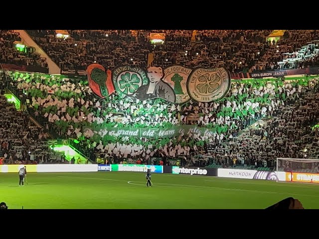 Celtic Vs Bayer Leverkusen 30/9/21 Full Light Show & Tifo (4K)