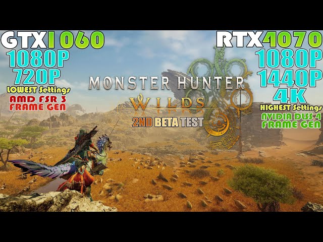 GTX 1060 - RTX 4070 ~ Monster Hunter Wilds PC Beta 2 | 720P, 1080P, 1440P & 4K Performance Test