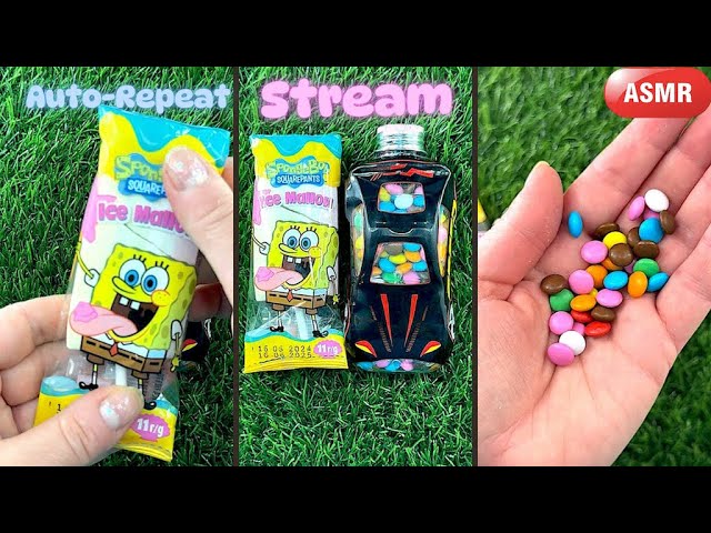 ASMR Relaxing Candy Car Unboxing | Marshmallow SpongeBob &  Lollipops (No Talking) 🍭🍫