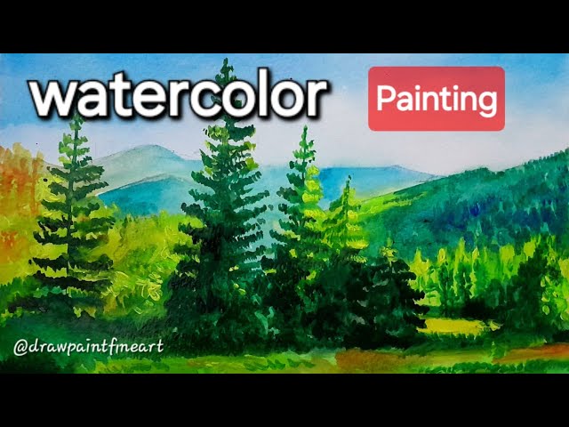 EASY Landscape Painting Tutorial | SIMPLE Watercolor Painting