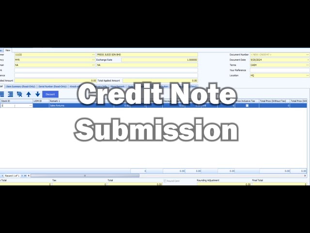 E-Invoice | How to submit your Credit Note?