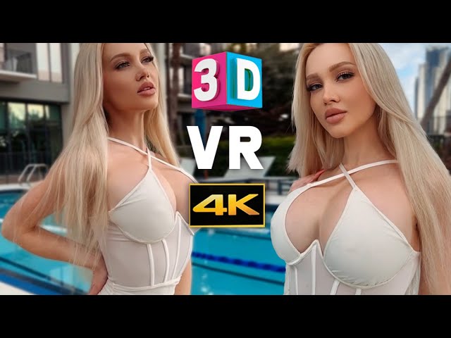 [VR 3D 4K] YesBabyLisa - SEXY GIRL DRESS & HIGH HEELS ON THE POOL - 360/180