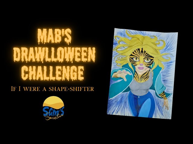 Let's Make Art | Mab's Drawlloween Challenge | If I Were A Shape-shifter | with Spooky Music