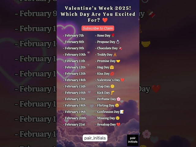 "🗓️ Valentine's Week 2025! Which Day Are You Excited For? ❤️🎉" #companion #love #bestie #couple