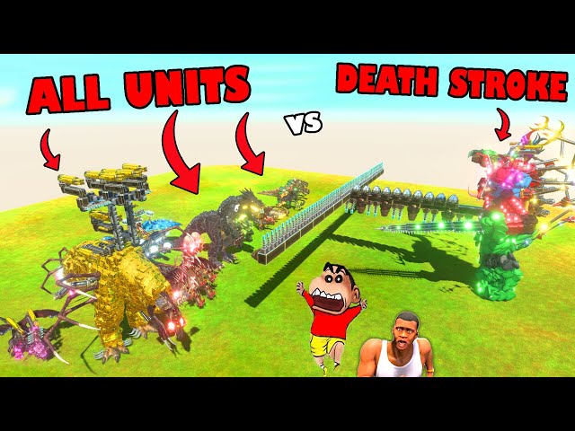 ALL UNITS Attacked DEATH STROKE Part 1 in Animal Revolt Battle Simulator with SHINCHAN and CHOP