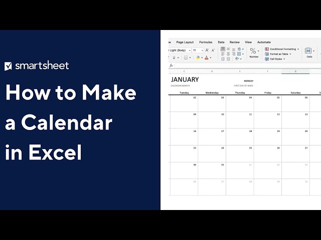 How to Make a Calendar in Excel