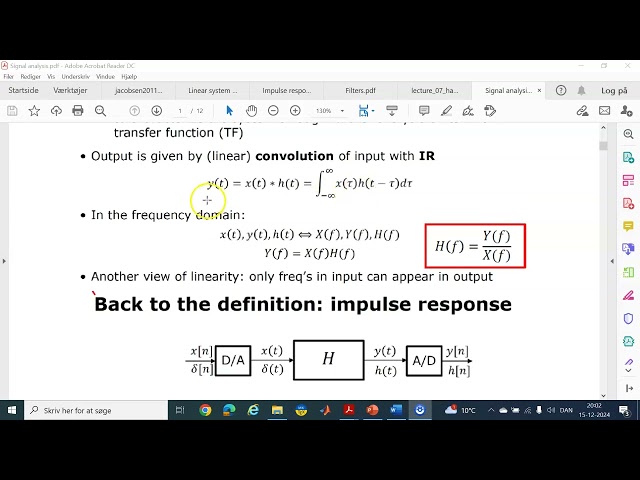 Filters Frequency response of LTI systems 15-12-2024