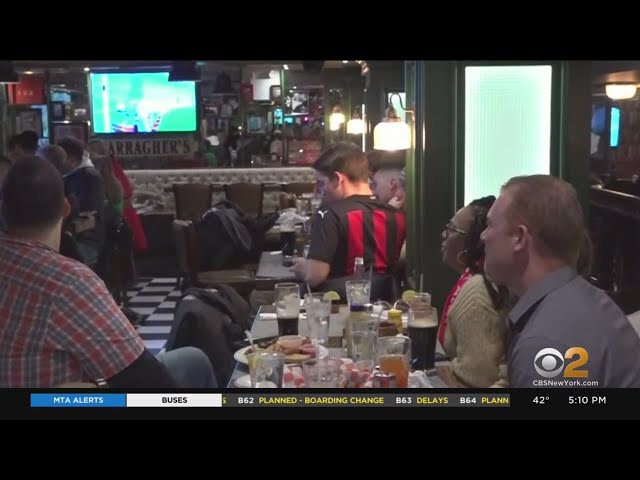 Fans Cheer On Liverpool at Carragher’s In Lower Manhattan