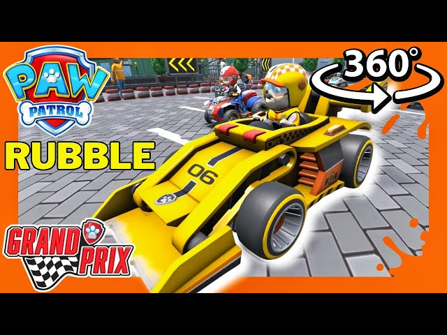 360° VR RUBBLE'S NEW DIGGER! Grand Prix RACE | Paw Patrol