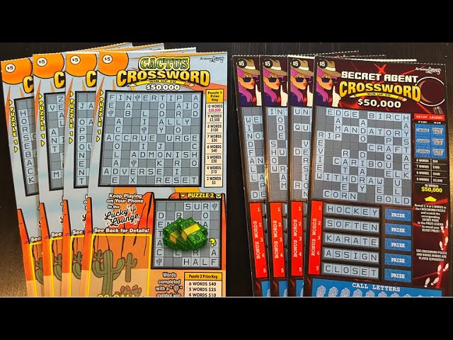 BIG WIN..OR NOT? $50K PRIZE CROSSWORD SCRATCH OFF TICKETS