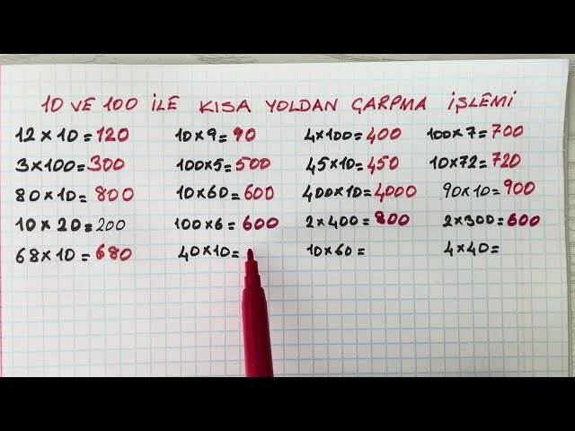 3.SINIF ÇARPMA İŞLEMİ.10 VE 100 İLE KISA YOLDAN ÇARPMA İŞLEMİ #çarpma #3sınıf