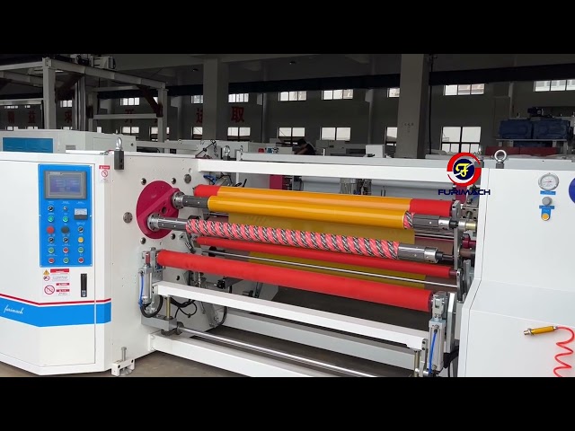 RED-S Double Shafts Auto BOPP Tape Rewinding Machine with Auto Tabbing and Auto Cut-off Devices