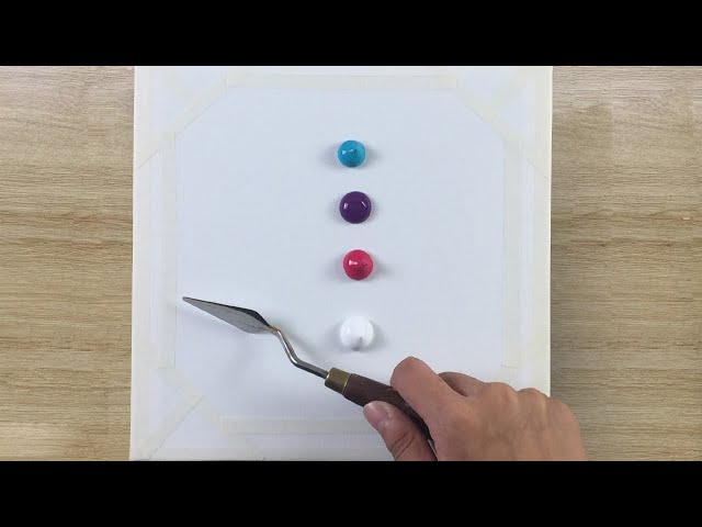 Cloud and Mountain 🌨️ Using Masking Tape / Acrylic Painting Tutorial #170 / Satisfying ASMR