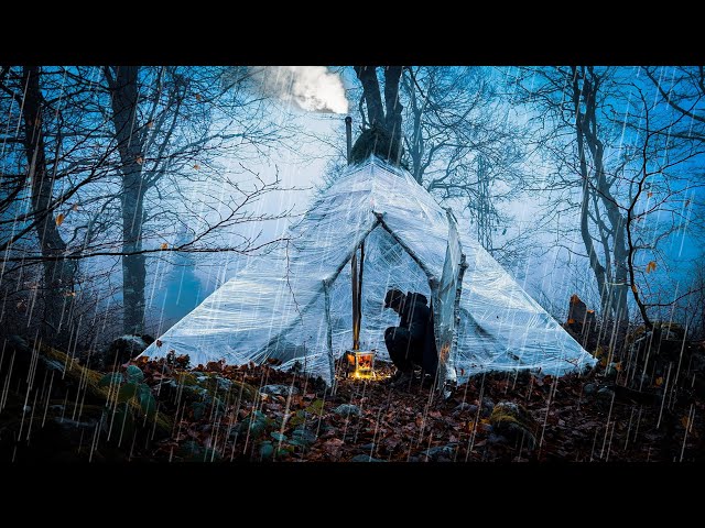 Warm Camping Tent for $2 🌧️ Survival Shelter ❄️ Winter Camping