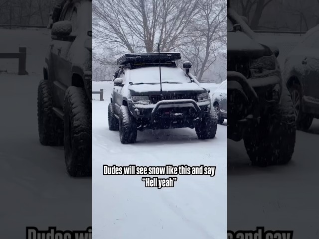 Hell yeah #jeep #35s #snow #automobile #rooftoptents #camping #carcamping