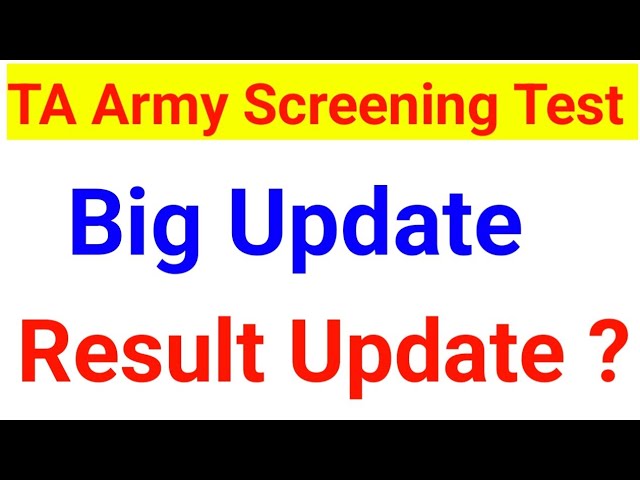 TA Army Screening Test Big Official Update | TA Army Result || Big Update | TA Army 🪖