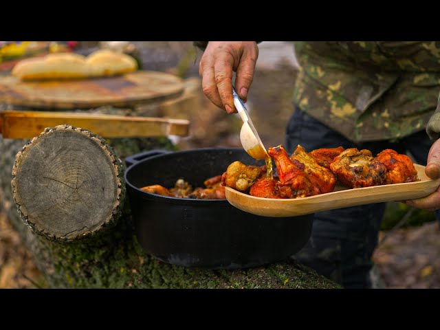 Crispy, Juicy Fried Chicken in a Cast Iron Pot.