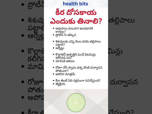 జీర్ణక్రియను దోహదపడే కీర దోసకాయ #keera #cucumber #digestion #mother #milk #health #facts #shorts