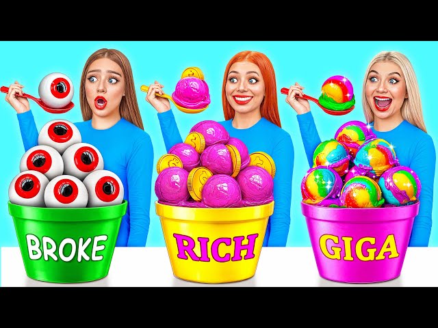 Rich vs Broke vs Giga Rich Food Challenge | Funny Challenges by TeenDO