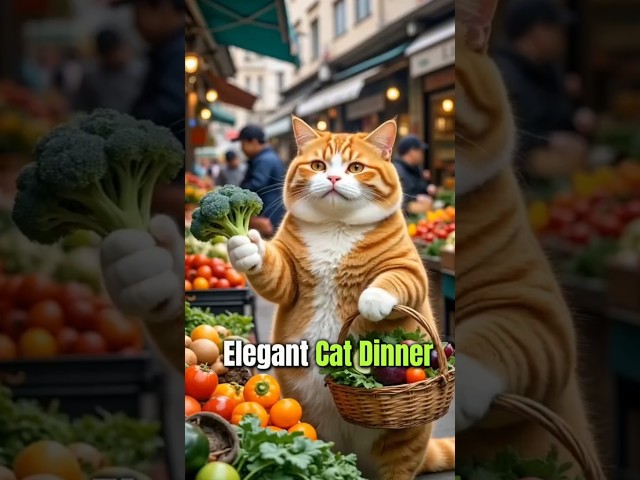 Elegant Cat Dinner‼️#shorts #catvideos #catdinner #catcute