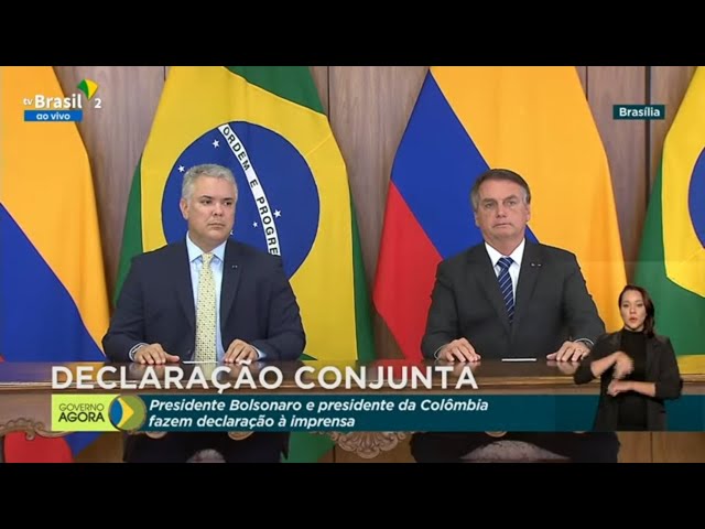 #AoVivo: Declaração Conjunta dos presidentes Jair Bolsonaro e Iván Duque Márquez