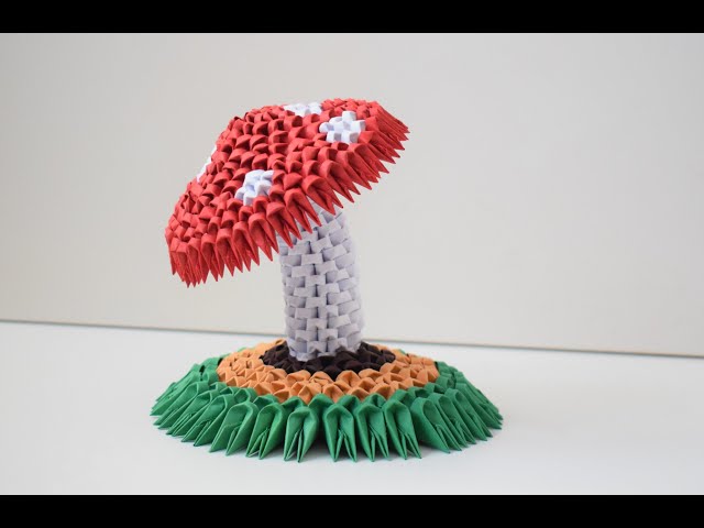 How to Make 3D Origami Mushroom part 1| Paper Mushroom