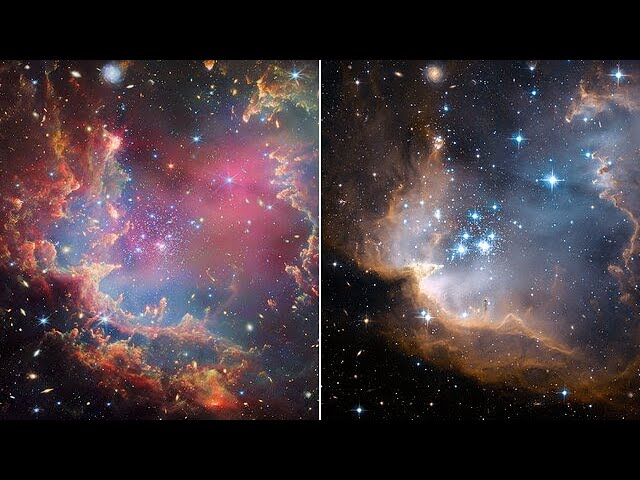 NGC 602 (Hubble and Webb's views)