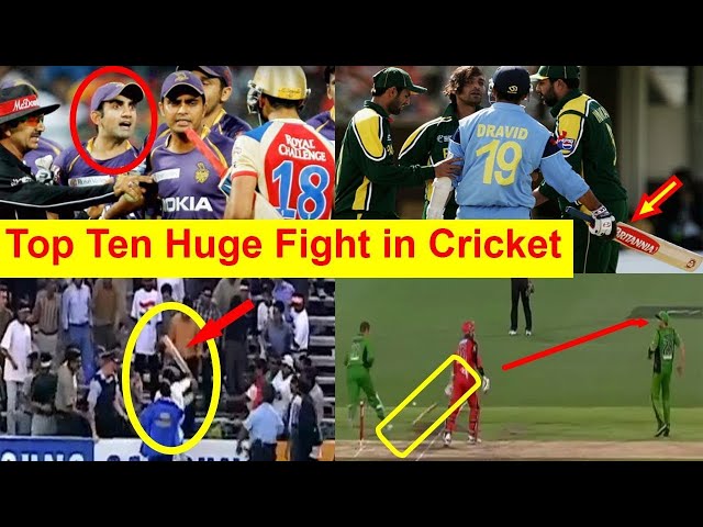 top 10 biggest fights in cricket history|| biggest figh  t in cricket||    a war in cricket match ||