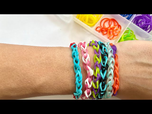 Easy Rubber Band Bracelet (Single Chain With 2 Fingers / no loom)